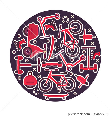 Circle with fashion teenager city transport 35827263