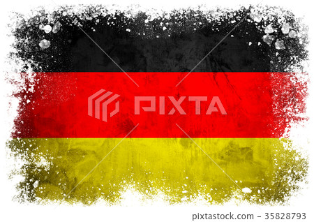 Flag of Germany on grunge concrete background 35828793