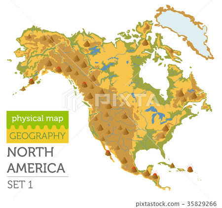 North America physical map elements 35829266