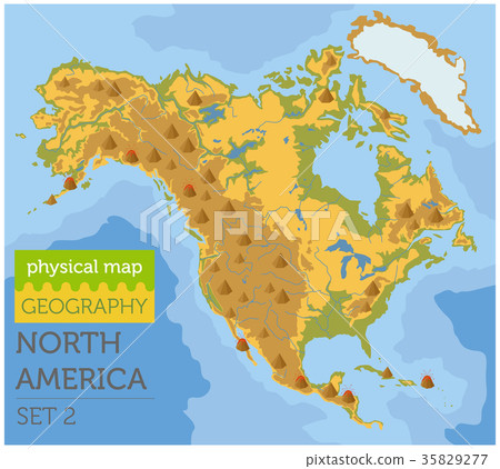 North America physical map elements 35829277