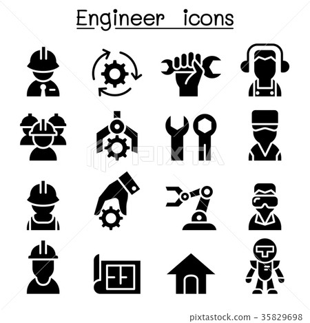 Engineer icon set Engineer icon set 35829698