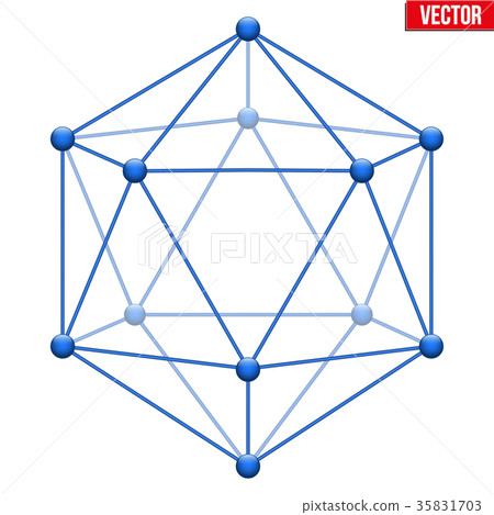 Icosahedron with molecular style. 35831703
