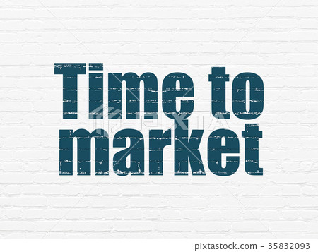 Timeline concept: Time to Market on wall Timeline concept: Time to Market on wall 35832093