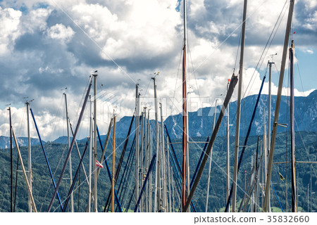 yachts at marina in the lake 35832660