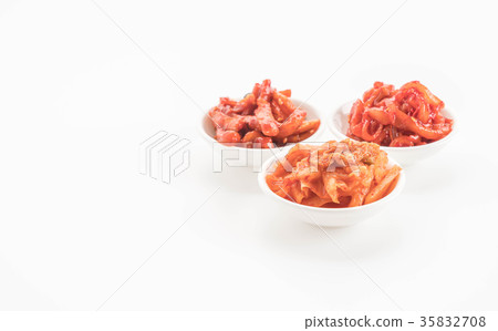 Chinese cabbage, squid and radish kimchi Chinese cabbage, squid and radish kimchi 35832708