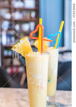 pineapple smoothie in a cafe' pineapple smoothie in a cafe' 35833668