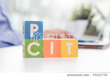 PIT and CIT words with colorful blocks. 35833776