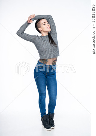 Full length funky woman looking to the side Full length funky woman looking to the side 35835859