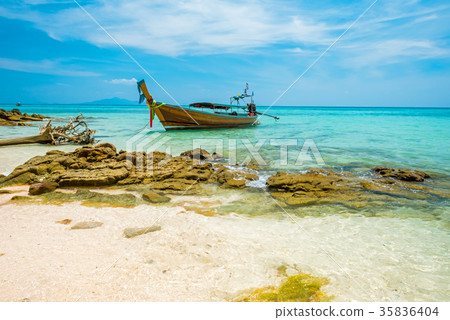 Koh Bamboo island bay, longtail, Thailand 35836404
