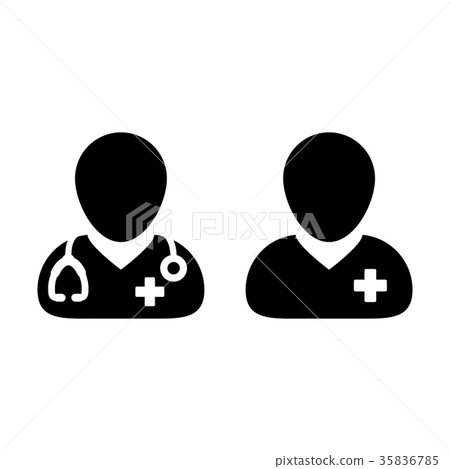 Doctor Icon Vector Patient Medical Consultation - Stock Illustration ...