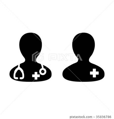 Doctor Icon Vector Patient Medical Consultation - Stock Illustration ...