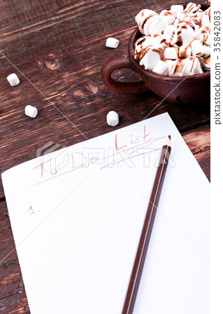 To Do List. Cup of hot cocoa or chocolate To Do List. Cup of hot cocoa or chocolate 35842083