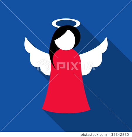 Christmas cute angel in red dress 35842880