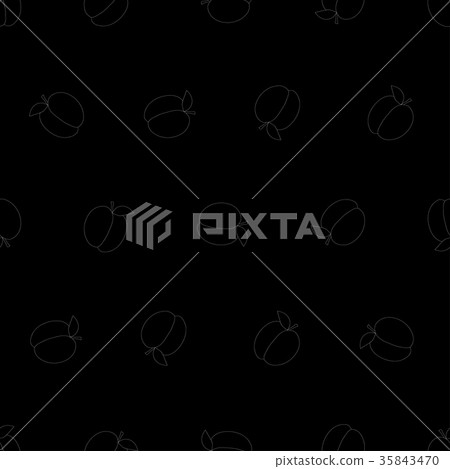 Black Peach Seamless on Black Background Black Peach Seamless on Black Background 35843470