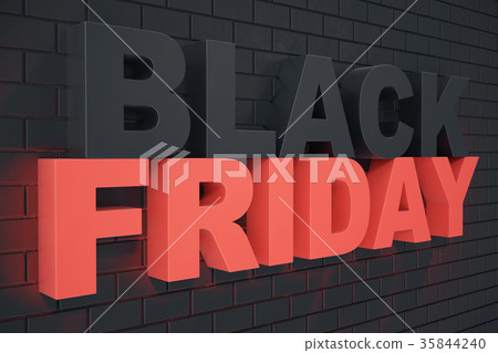 3D Rendering Black Friday, sale message for shop 35844240