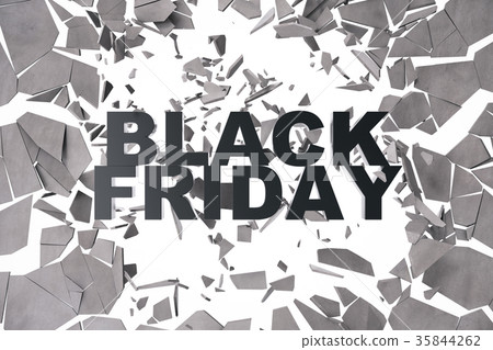 3D Rendering Black Friday, sale message for shop 35844262