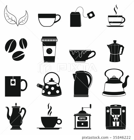 Tea and Coffee Icons set 35846222
