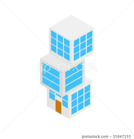 Modern building icon, isometric 3d style Modern building icon, isometric 3d style 35847155