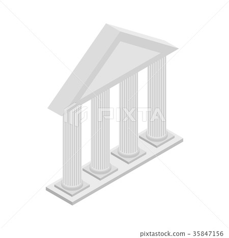 Greek Temple with columns icon, isometric 3d style 35847156