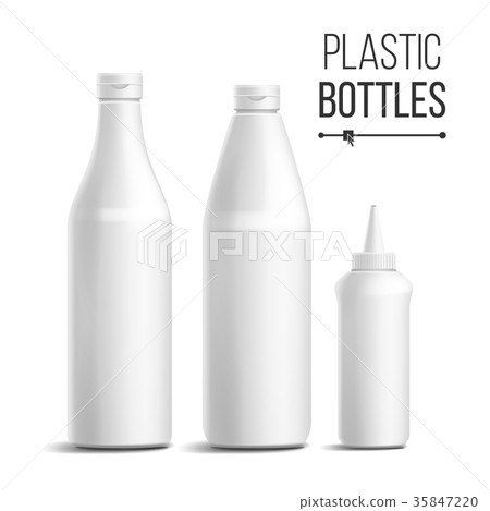 White Bottle Set Vector. 3D Realistic Blank White Bottle Set Vector. 3D Realistic Blank 35847220