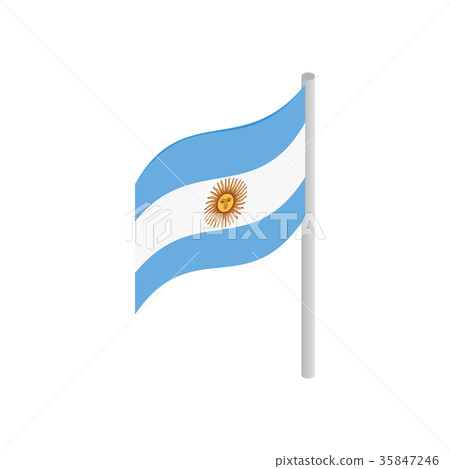 Flag of Argentina icon, isometric 3d style 35847246