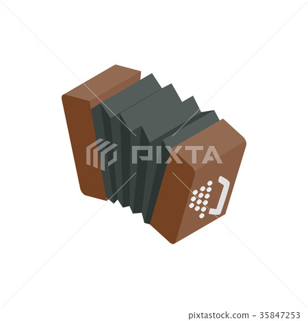 Bandoneon accordion icon, isometric 3d style  35847253