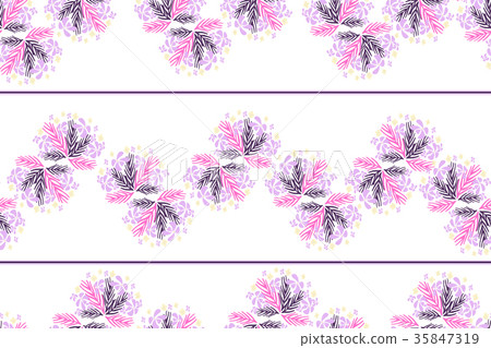 Hand drawn vector pink floral seamless pattern. - Stock Illustration ...