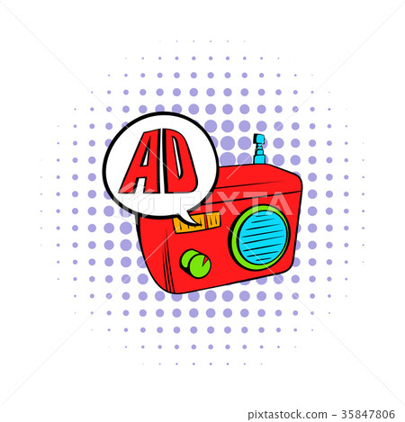 Radio advertising icon, comics style Radio advertising icon, comics style 35847806
