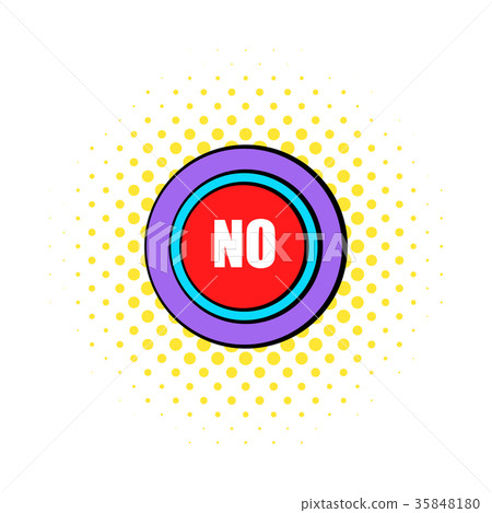 No red button icon, comics style No red button icon, comics style 35848180