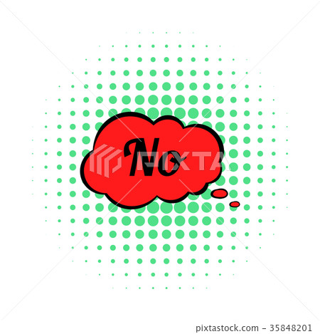 No in cloud icon, comics style 35848201