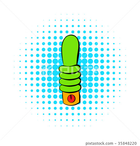 Vibrating sex toy icon, comics style 35848220