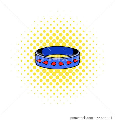 Leather fetish collar icon, comics style Leather fetish collar icon, comics style 35848221
