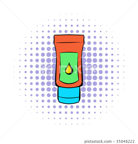 Tube of lubricant gel icon, comics style Tube of lubricant gel icon, comics style 35848222