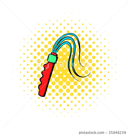 Leather whip icon, comics style Leather whip icon, comics style 35848239