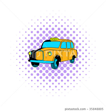 Yellow taxi icon, comics style Yellow taxi icon, comics style 35848805