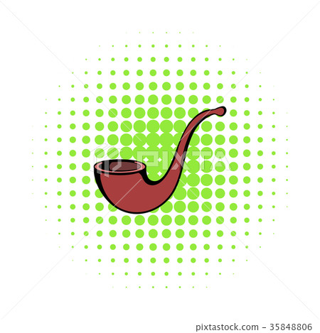 Vintage tobacco pipe icon, comics style 35848806
