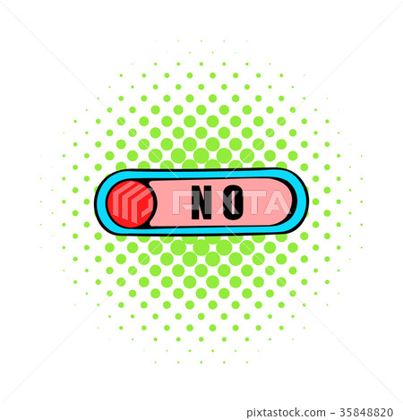 Toggle switch in No position icon, comics style 35848820