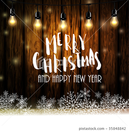 Vintage Christmas wood background 35848842