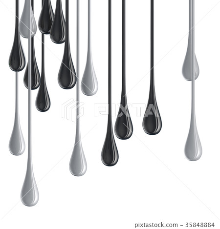 3D color glossy paint drop blobs 35848884