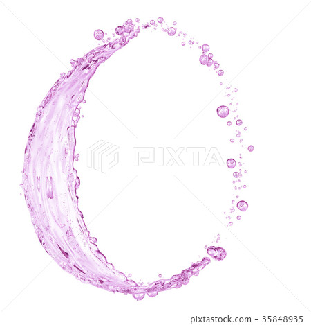 3D detailed illustration of a drop of water pink 3D detailed illustration of a drop of water pink 35848935
