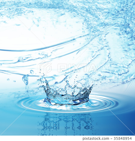 blue water splash isolated on white background. blue water splash isolated on white background. 35848954