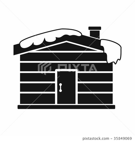 Christmas house icon, black simple style 35849069