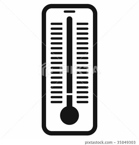 Outdoor thermometer icon, black simple style Outdoor thermometer icon, black simple style 35849303