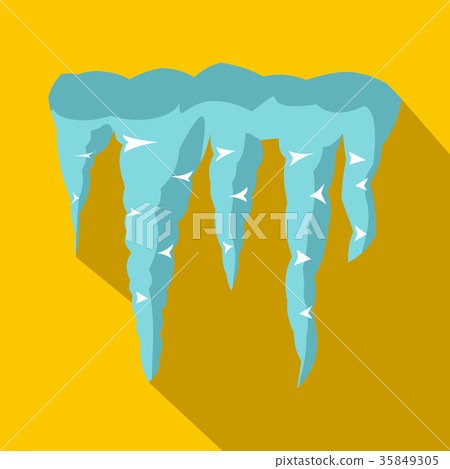 Spring icicles icon, flat style 35849305