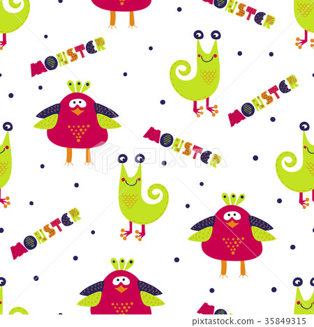 Cute monsters seamless pattern Cute monsters seamless pattern 35849315