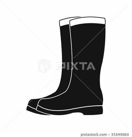 Rubber boots icon, black simple style - Stock Illustration [35849860 ...