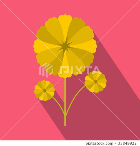 Yellow flower icon in flat style-插圖素材 [35849922] - PIXTA圖庫