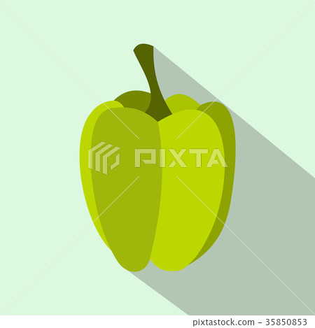 Green pepper icon in flat style 35850853