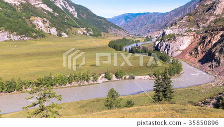 river Katun in Altai mountains. Siberia, Russia river Katun in Altai mountains. Siberia, Russia 35850896
