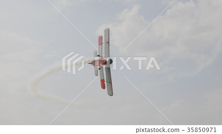 The An-2 aircraft flies in the sky The An-2 aircraft flies in the sky 35850971